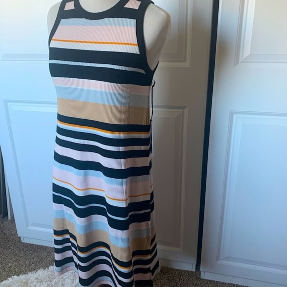 White + Warren Baja Stripe Dress | NWT | Large